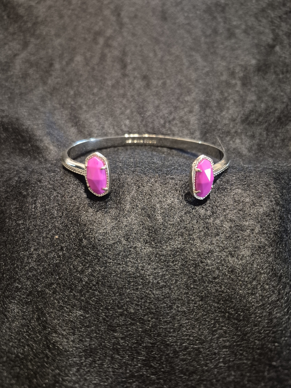 Kendra Scott Cuff Bracelet, Silver With Pink Stones